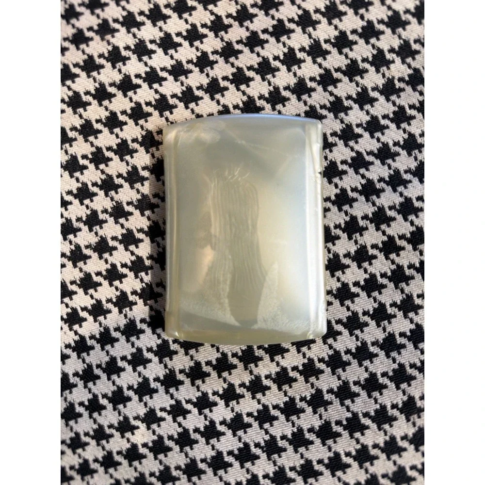 Frosted Lucite/Celluloid Compact Mirror Double Sided Vanity Purse Mirror Vtg